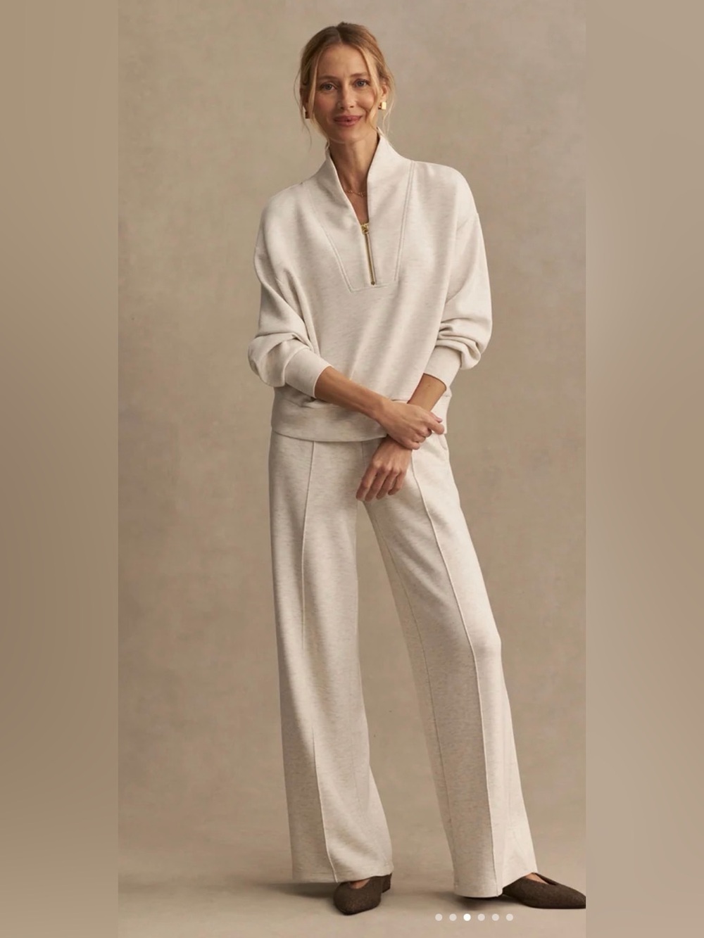 SET: Varley Double Soft Davidson sweater and 28” wide leg pant